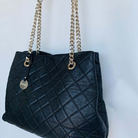 FIORE shoulder black genuine leather bag Italy - Picture 3 of 12